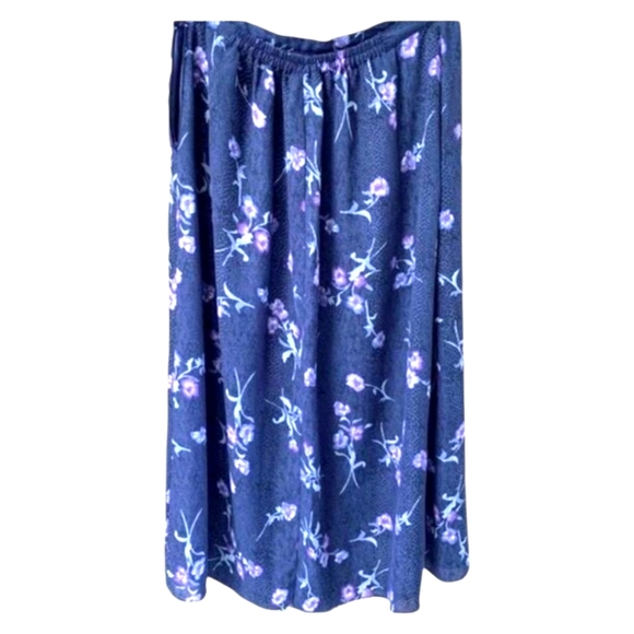 John Paul Richards Plus Size Purple Floral  Maxi Skirt. - Picture 2 of 12